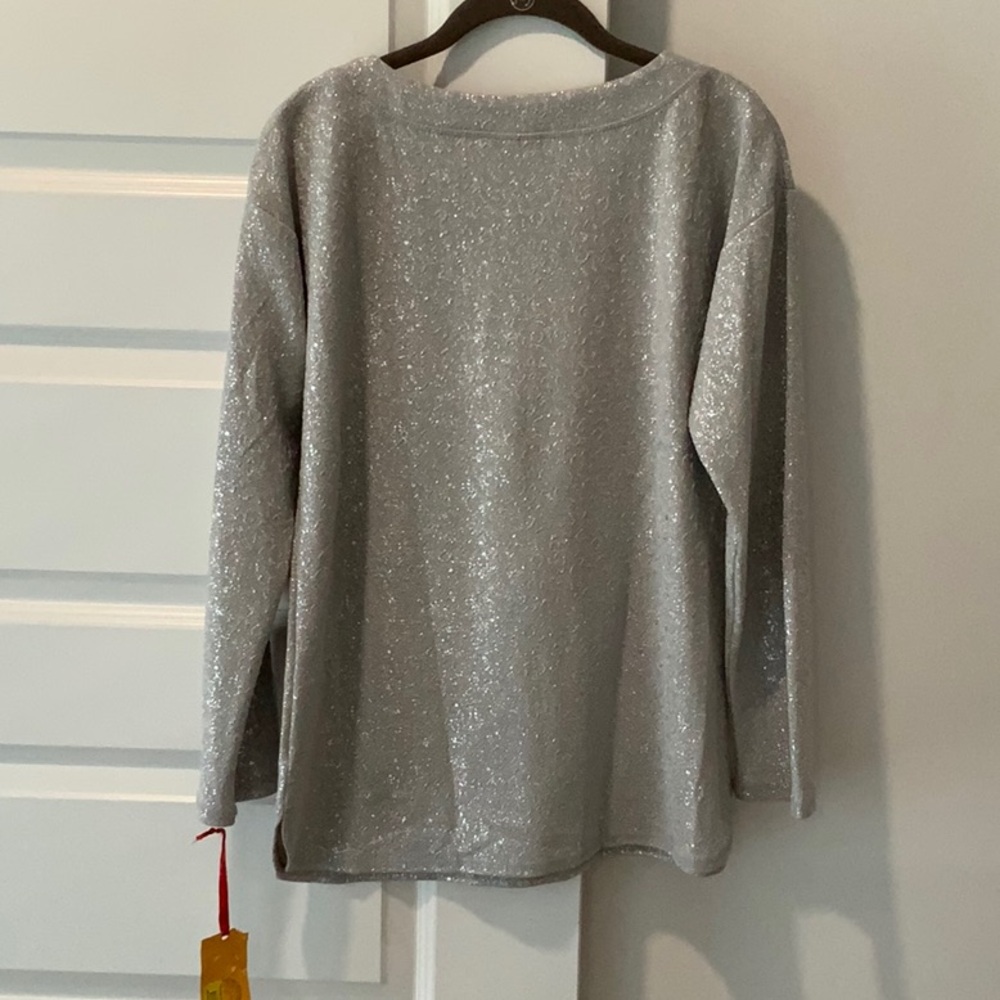 Ruby Rd. Shimmering Silver Top - Picture 3 of 5